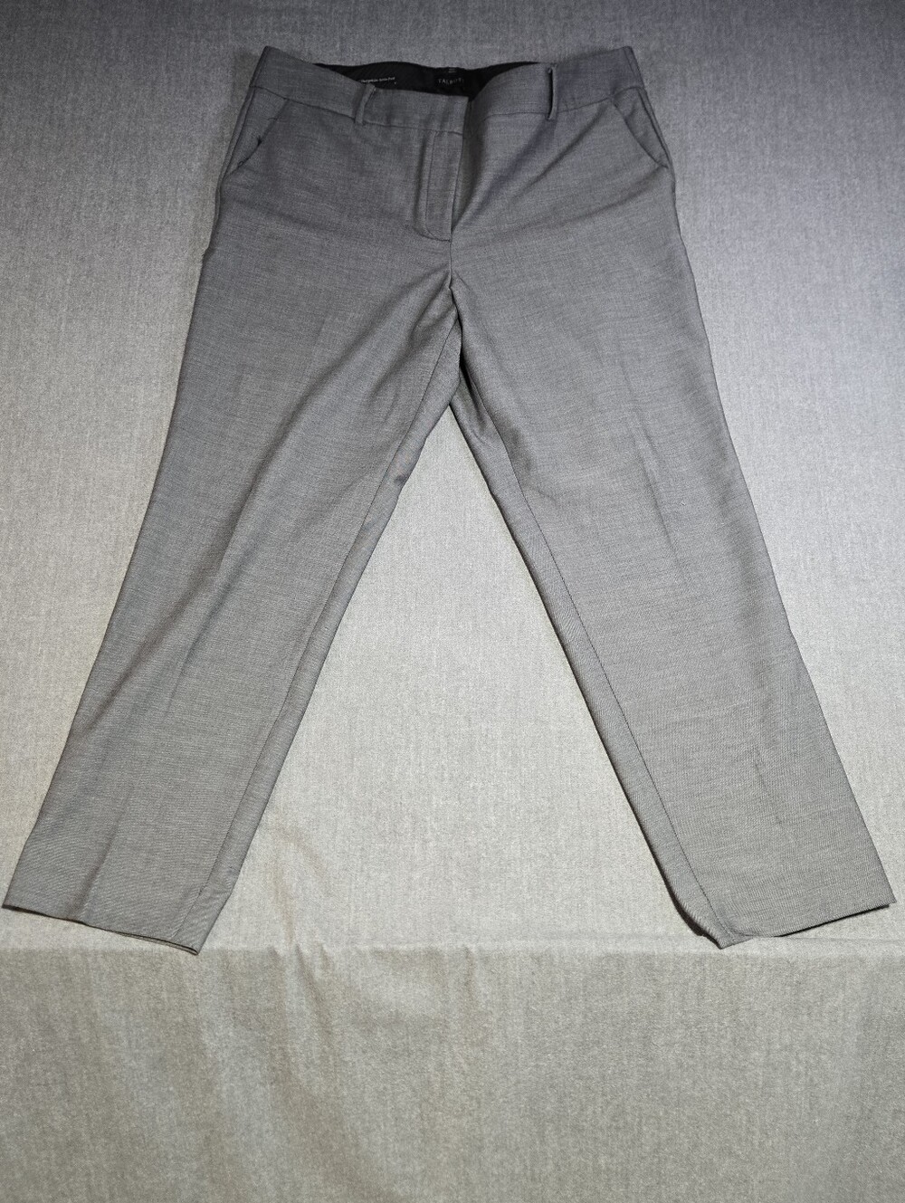 Talbots Hampshire Ankle Pants Womens 16 Gray Textured Stretch Trousers